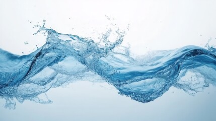 Poster - Blue Water Wave Splash Abstract Background