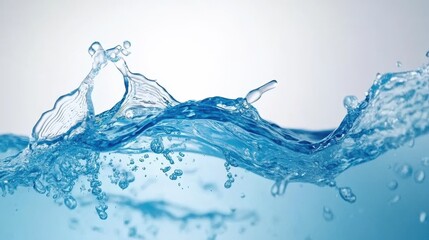 Poster - Blue Water Wave Splash Abstract Background