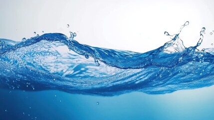 Poster - blue water wave splash abstract background