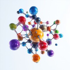 Poster - Colorful Abstract Network of Interconnected Spheres