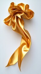 Poster - Golden Fabric Sculpture on White Background