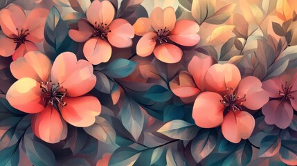 Poster - Bright Floral Patterns with Intricate Details on Isolated Background