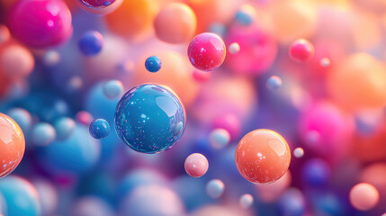 Poster - Dynamic and vivid abstract background filled with colorful shapes forming an eye-catching design