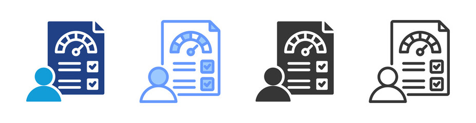 Poster - Performance icon set multiple style collection