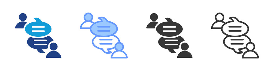 Poster - Communication icon set multiple style collection