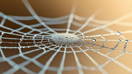 Morning Dew Delicate Spider Web Macro Captures Nature's Tiny Architecture and Beauty