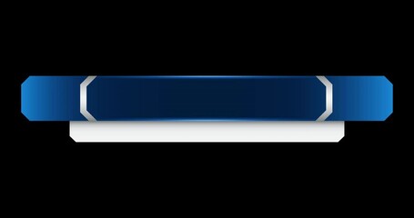 Wall Mural - Futuristic design lower third banner animation. Broadcast news lower third banner template design. Video headline title. Transparent background with alpha channel