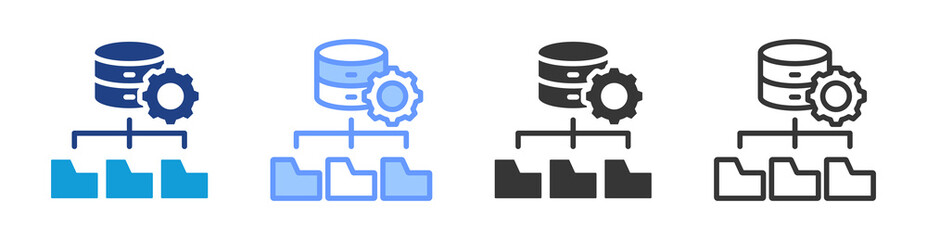 Aufkleber - Data Management icon set multiple style collection
