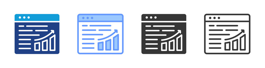 Poster - Analytics icon set multiple style collection