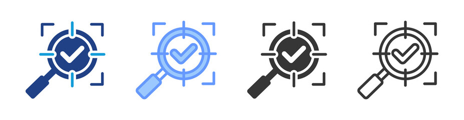 Poster - Accuracy icon set multiple style collection