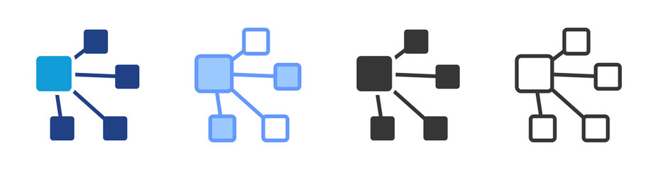 Poster - Cluster icon set multiple style collection