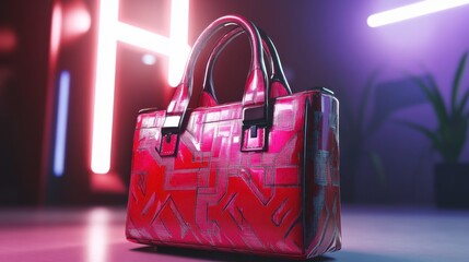 Poster - Trendy Handbag with Dynamic Patterns on Isolated Background