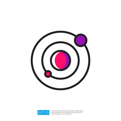 Poster - Colorful Abstract Icon with Circles and Overlapping Shapes in Modern Geometric Design