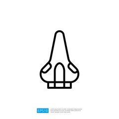Poster - Simple Modern Icon of a Nose in Minimalist Outline Design with Clean Anatomy Features