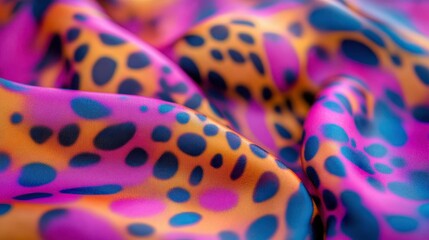 Poster - Vibrant patterns on trendy scarf with organic textures