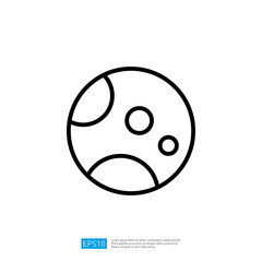 Poster - Geometric Icon of a Planetary Orb with Circular Elements in Minimalist Black and White Design Representing Astronomy and Outer Space