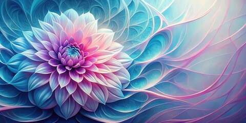 Wall Mural - Serene Pastel Bloom An Exquisite Digital Artwork of a Flower with Swirling Petals and Soft Hues