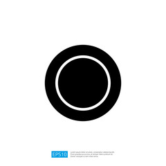 Poster - Minimalist Circle Icon Design Featuring a Black Circle within a White Border on a Clean Background