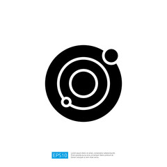 Poster - Geometric Abstract Icon Design Featuring Circular Shapes with Bubbles in Black and White Color Scheme