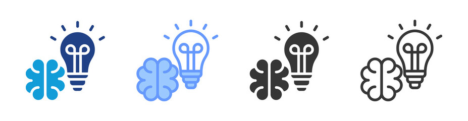Poster - Knowledge icon set multiple style collection