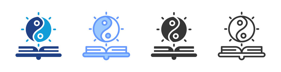 Poster - Wisdom icon set multiple style collection