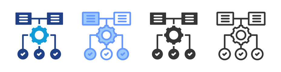 Fototapete - Methodology icon set multiple style collection