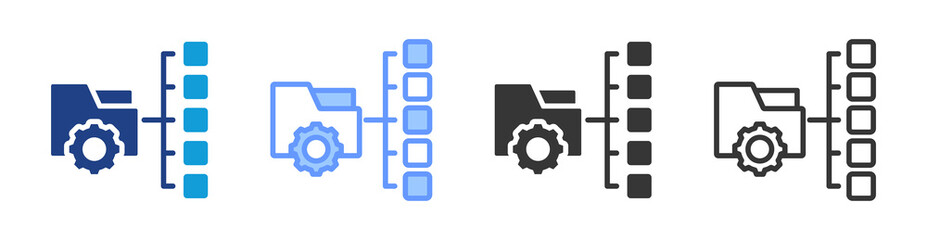 Poster - Data Management icon set multiple style collection