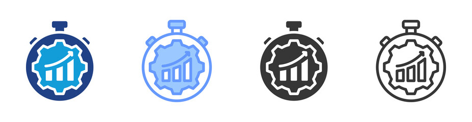 Poster - Efficiency icon set multiple style collection