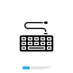 Poster - Minimalist Keyboard Design with Connected Wire for Modern Workspace Organization and Enhanced Productivity in Digital Communication