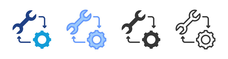 Aufkleber - Devops icon set multiple style collection