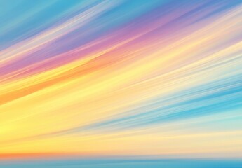 Poster - Soft pastel sunset sky with streaks of warm and cool colors blending together in a serene and tranquil atmosphere for nature and landscape imagery