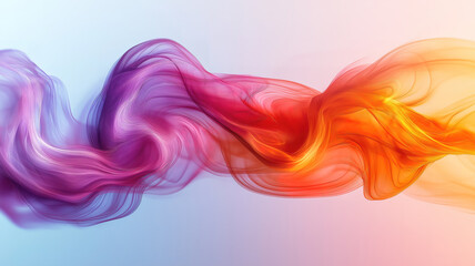 Poster - Swirling fluid forms in bright hues create a mesmerizing abstract scene on a soft gradient