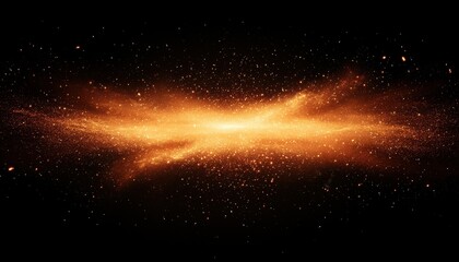 Poster - Fiery Cosmic Glow Abstract Background Texture with Orange and Yellow Particles