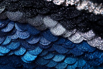 Gradient Sequins Blue, Silver, Black