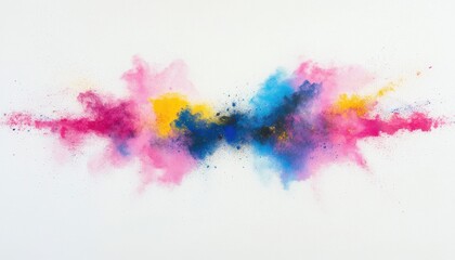 Aufkleber - Vibrant Color Powder Explosion on White Background