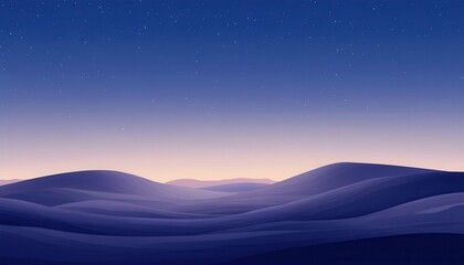 Aufkleber - Serene Night Landscape with Purple Mountains and Starry Sky