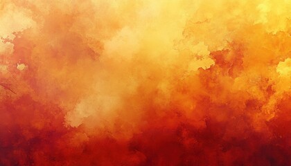 Poster - Warm Watercolor Abstract Background with Orange, Red, and Yellow Hues