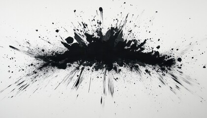 Poster - Abstract Black Ink Splatter Explosion Burst Texture