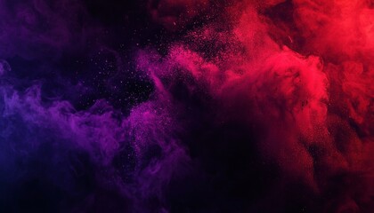 Poster - Red and Purple Powder Explosion Abstract Background