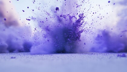 Poster - Vibrant Purple Powder Explosion, Dynamic Burst of Color and Energy