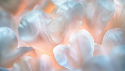 Poster - Soft and Gentle White Flower Petals with Pastel Hues and Dreamy Lighting