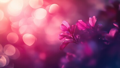 Leinwandbilder - Pink and Purple Flowers with Soft Bokeh Background