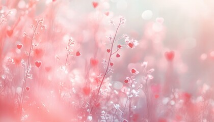 Poster - Soft Pink Flowers in a Dreamy Blurred Background