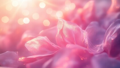 Aufkleber - Delicate Pink Flower Petals with Soft Light and Gentle Glow