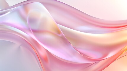 Poster - A minimalistic glassy 3D abstract background with layered translucent geometric shapes, clean soft gradients in pastel tones, seamless reflections and light diffusion enhancing the depth