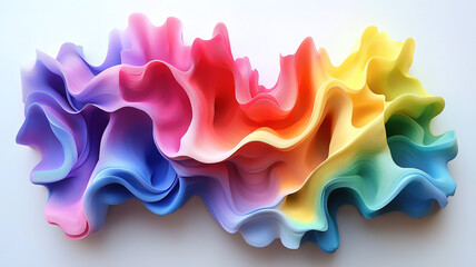 Poster - Abstract foam sculpture in soft pastel colors, embodying creativity and modern artistic expression