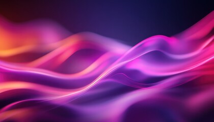 Aufkleber - Abstract Pink Purple Orange Wave Background with Glowing Light Effects