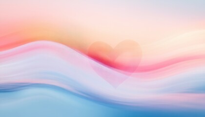 Aufkleber - Abstract Pastel Wave Background with Soft Color Transitions and Delicate Patterns