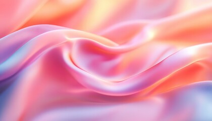 Poster - Soft Pink and Orange Silk Fabric Drape with Subtle Light and Glow