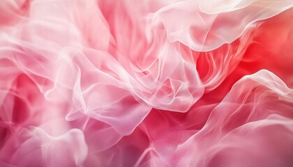 Poster - Abstract Pink and Red Fabric Texture with Delicate Lace Drapery